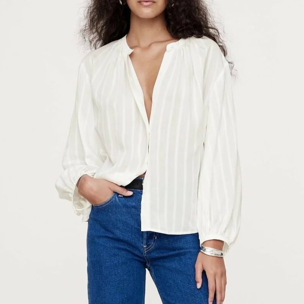 Banana Republic Rayon-Silk Blouse White